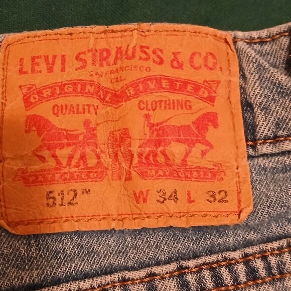 Levi Strauss & Co. Blue Jeans 512 34x32 Tapered Legs (0297A7) - Picture 6 of 9